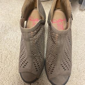 Fall open toe booties